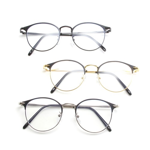 Unisex round metal frame clear - metal,