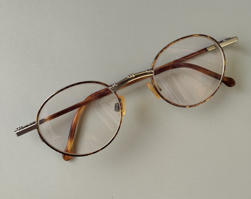 Vintage eyeglasses round brown - vintage,